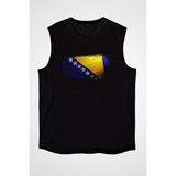 Darkhane Bosna Hersek - Bosnia Herzegovina Siyah Unisex Kolsuz Tişört Kesik Kol T-Shirt - 001-Siyah