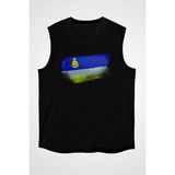 Darkhane Buryatya - Buryatia Siyah Unisex Kolsuz Tişört Kesik Kol T-Shirt - 001-Siyah