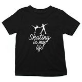 Darkhane Buz Pateni Benim Yaşantım Siyah Unisex Çocuk Tişört T-Shirt - 001-Siyah - 3 - 4 Yaş