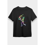 Darkhane Buz Pateni Renkli Çift Siyah Unisex Tişört T-Shirt - 001-Siyah - M