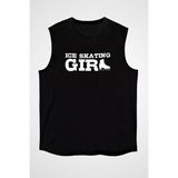 Darkhane Buz Pateni Siyah Unisex Kolsuz Kesik Kol T-Shirt - 001-Siyah - M