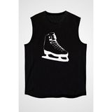 Darkhane Buz Pateni Siyah Unisex Kolsuz Kesik Kol T-Shirt - 001-Siyah - XL