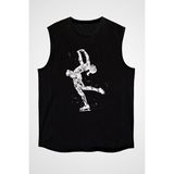 Darkhane Buz Pateni Siyah Unisex Kolsuz Tişört Kesik Kol T-Shirt - 001-Siyah - M