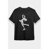 Darkhane Buz Pateni Siyah Unisex Tişört T-Shirt - 001-Siyah - XS