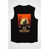 Darkhane Cadılar Bayramı-Halloween Siyah Unisex Kolsuz Tişört Kesik Kol T-Shirt - 001-Siyah - 2XL
