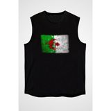 Darkhane Cezayir Siyah Unisex Kolsuz Tişört Kesik Kol T-Shirt - 001-Siyah - 2XL