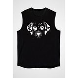 Darkhane Damalı Dalmaçyalı Siyah Unisex Kolsuz Tişört Kesik Kol T-Shirt - 001-Siyah - 2XL
