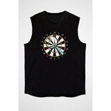 Darkhane Dart Siyah Unisex Kolsuz Tişört Kesik Kol T-Shirt - 001-Siyah
