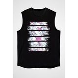 Darkhane Deniz Incisi Su Balonu Siyah Unisex Kolsuz Kesik Kol T-Shirt - 001-Siyah