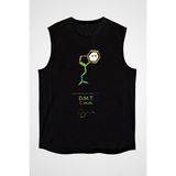 Darkhane Dimetiltriptamin Molekülü Siyah Unisex Kolsuz Tişört Kesik Kol T-Shirt - 001-Siyah - XL