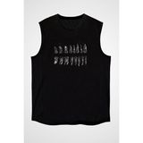 Darkhane Diş Diyagramı Siyah Unisex Kolsuz Tişört Kesik Kol T-Shirt - 001-Siyah