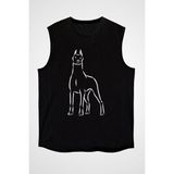 Darkhane Doberman Asaleti Siyah Unisex Kolsuz Tişört Kesik Kol T-Shirt - 001-Siyah - XL