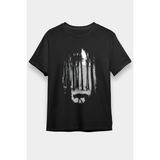Darkhane Doğa ve Kurt Siyah Unisex Tişört T-Shirt - 001-Siyah - XS
