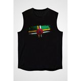 Darkhane Dominika - Dominica Siyah Unisex Kolsuz Tişört Kesik Kol T-Shirt - 001-Siyah