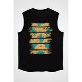 Darkhane Eğlenceli Kurt Siyah Unisex Kolsuz Tişört Kesik Kol T-Shirt - 001-Siyah - 2XL