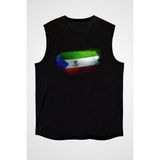 Darkhane Ekvator Ginesi - Equatorial Guinea Siyah Unisex Kolsuz Tişört Kesik Kol T-Shirt - 001-Siyah - XS