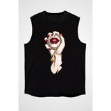 Darkhane El Aynası ve Makyaj Fashion Siyah Unisex Kolsuz Tişört Kesik Kol T-Shirt - 001-Siyah - XL