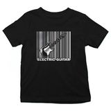 Darkhane Elektro Gitar Barkod Siyah Unisex Çocuk Tişört T-Shirt - 001-Siyah - 7 - 8 Yaş