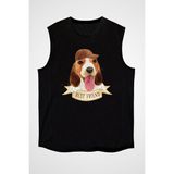 Darkhane En Iyi Dostum Beagle Siyah Unisex Kolsuz Tişört Kesik Kol T-Shirt - 001-Siyah - XS