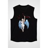 Darkhane Eros Fashion Siyah Unisex Kolsuz Tişört Kesik Kol T-Shirt - 001-Siyah - M