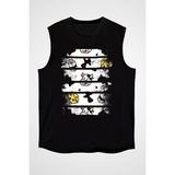 Darkhane Eski Kaşar Süt Inek Siyah Unisex Kolsuz Kesik Kol T-Shirt - 001-Siyah