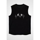 Darkhane Eskrim Siyah Unisex Kolsuz Tişört Kesik Kol T-Shirt - 001-Siyah - XL