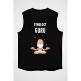 Darkhane Etolojist Guru Siyah Unisex Kolsuz Tişört Kesik Kol T-Shirt - 001-Siyah