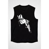Darkhane Ev Siyah Unisex Kolsuz Tişört Kesik Kol T-Shirt - 001-Siyah - 2XL