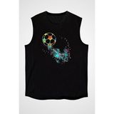 Darkhane Futbol - Football Siyah Unisex Kolsuz Tişört Kesik Kol T-Shirt - 001-Siyah