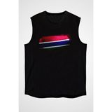 Darkhane Gambiya - Gambia Siyah Unisex Kolsuz Tişört Kesik Kol T-Shirt - 001-Siyah