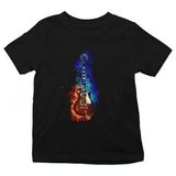 Darkhane Gitar Siyah Unisex Çocuk Tişört T-Shirt - 001-Siyah - 7 - 8 Yaş