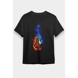 Darkhane Gitar Siyah Unisex Tişört T-Shirt - 001-Siyah - M