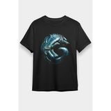 Darkhane Göktürk Bozkurt Siyah Unisex Tişört T-Shirt - 001-Siyah - M