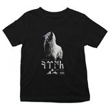 Darkhane Göktürk Uluyan Kurt Siyah Unisex Çocuk Tişört T-Shirt - 001-Siyah - 9 - 10 Yaş