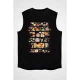 Darkhane Guguklu Kuş Siyah Unisex Kolsuz Tişört Kesik Kol T-Shirt - 001-Siyah - 2XL