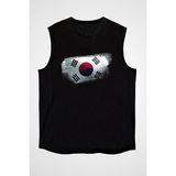 Darkhane Güney Kore - South Korea Siyah Unisex Kolsuz Kesik Kol T-Shirt - 001-Siyah - M