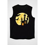 Darkhane Halloween Cadılar Bayramı Siyah Unisex Kolsuz Tişört Kesik Kol T-Shirt - 001-Siyah - XS
