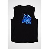 Darkhane Hayalet Kurt Siyah Unisex Kolsuz Tişört Kesik Kol T-Shirt - 001-Siyah - M