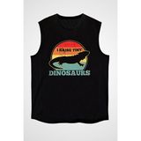Darkhane Iguana Siyah Unisex Kolsuz Tişört Kesik Kol T-Shirt - 001-Siyah - 2XL