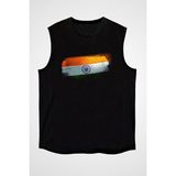 Darkhane India - India Siyah Unisex Kolsuz Tişört Kesik Kol T-Shirt - 001-Siyah
