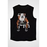 Darkhane Ingiliz Buldoğu Siyah Unisex Kolsuz Tişört Kesik Kol T-Shirt - 001-Siyah - 2XL