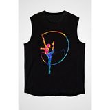 Darkhane Jimnastikçi Siyah Unisex Kolsuz Tişört Kesik Kol T-Shirt - 001-Siyah - XS