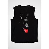 Darkhane K-9 Alman Kurdu Siyah Unisex Kolsuz Tişört Kesik Kol T-Shirt - 001-Siyah - XL