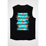 Darkhane Kanguru Siyah Unisex Kolsuz Tişört Kesik Kol T-Shirt - 001-Siyah