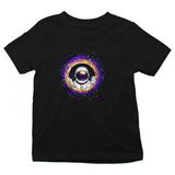 Darkhane Kara Delikten Bakan Astronot Siyah Unisex Çocuk Tişört T-Shirt - 001-Siyah - 3 - 4 Yaş