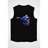 Darkhane Karate Siyah Unisex Kolsuz Tişört Kesik Kol T-Shirt - 001-Siyah - XL