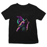 Darkhane Karga ve Kurt Siyah Unisex Çocuk Tişört T-Shirt - 001-Siyah - 7 - 8 Yaş