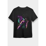 Darkhane Karga ve Kurt Siyah Unisex Tişört T-Shirt - 001-Siyah
