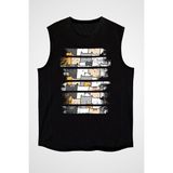 Darkhane Kedicikler Siyah Unisex Kolsuz Tişört Kesik Kol T-Shirt - 001-Siyah - 2XL