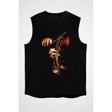Darkhane Kemancı Siyah Unisex Kolsuz Tişört Kesik Kol T-Shirt - 001-Siyah